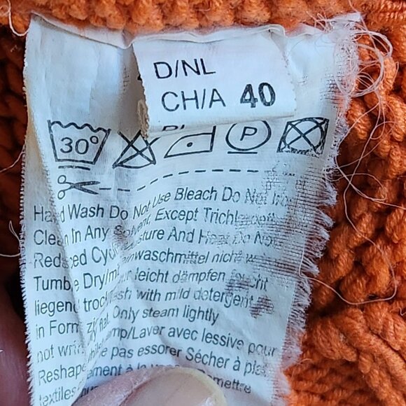 Gerry Weber Edition GERMANY V-neck Sweater Top Orange Cotton size M Autumn Soft - Picture 12 of 16